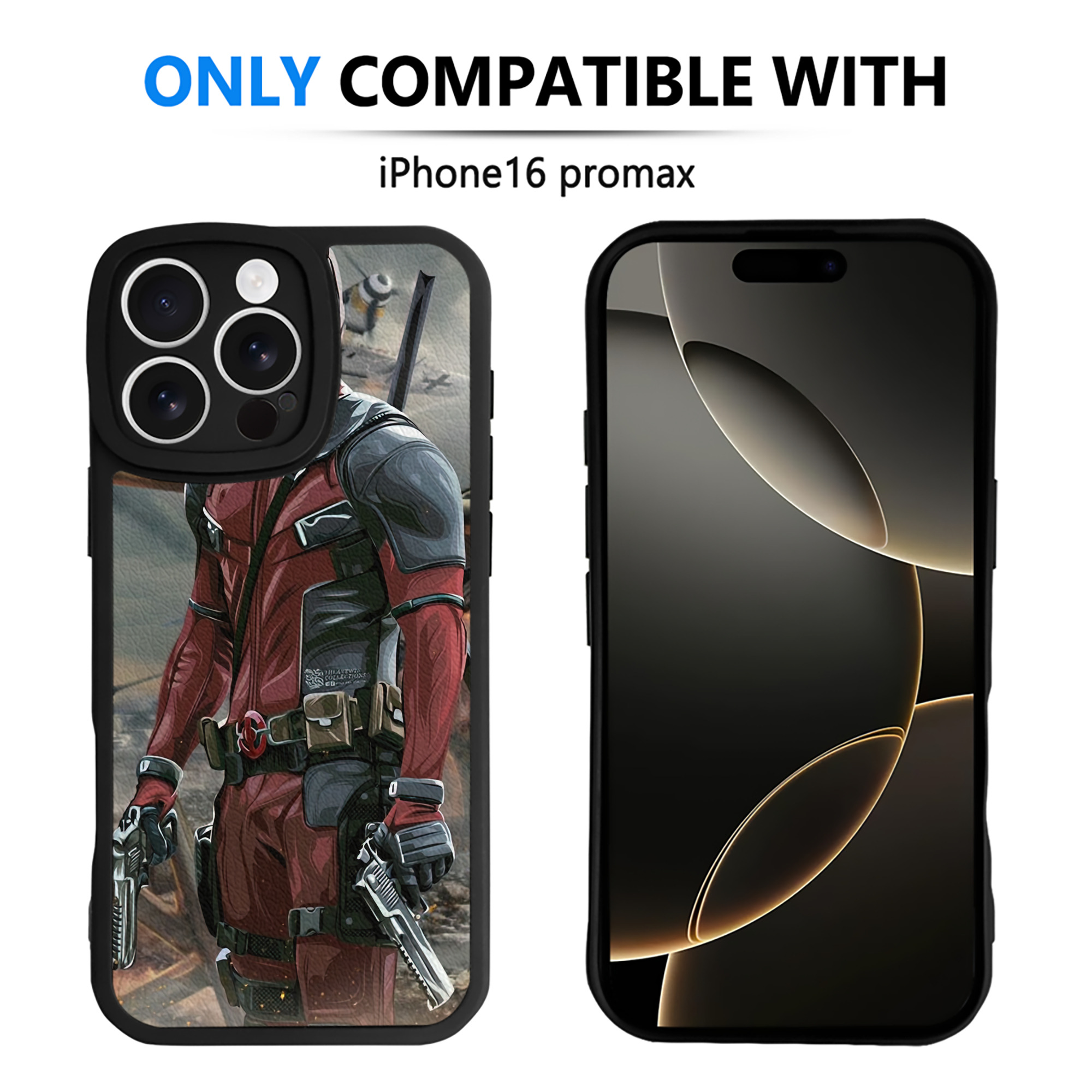 （画像用） Deadpool デッドプール 【iPhone 16シリーズ対応】シリコンスマホケース（レザー調） 材質：シリコン